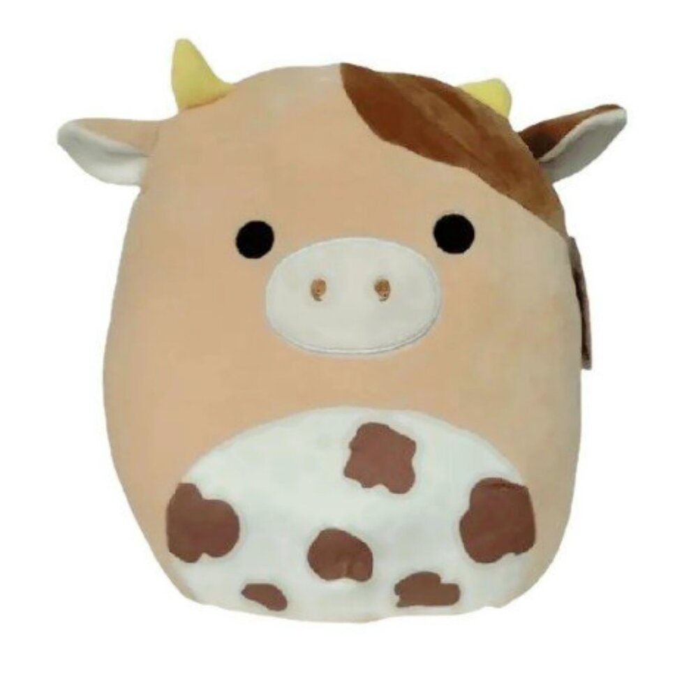 Squishmallows - Nightingale, 14 Inch, Brown Cow with Spotted Belly, Jun 2020